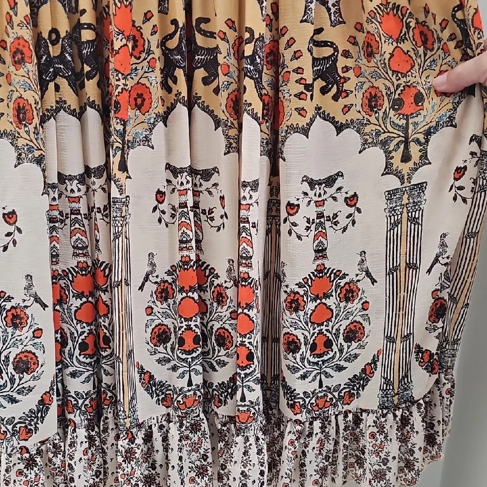 Free People Cream Floral Long Sleeve Maxi Dress - Picture 4 of 5